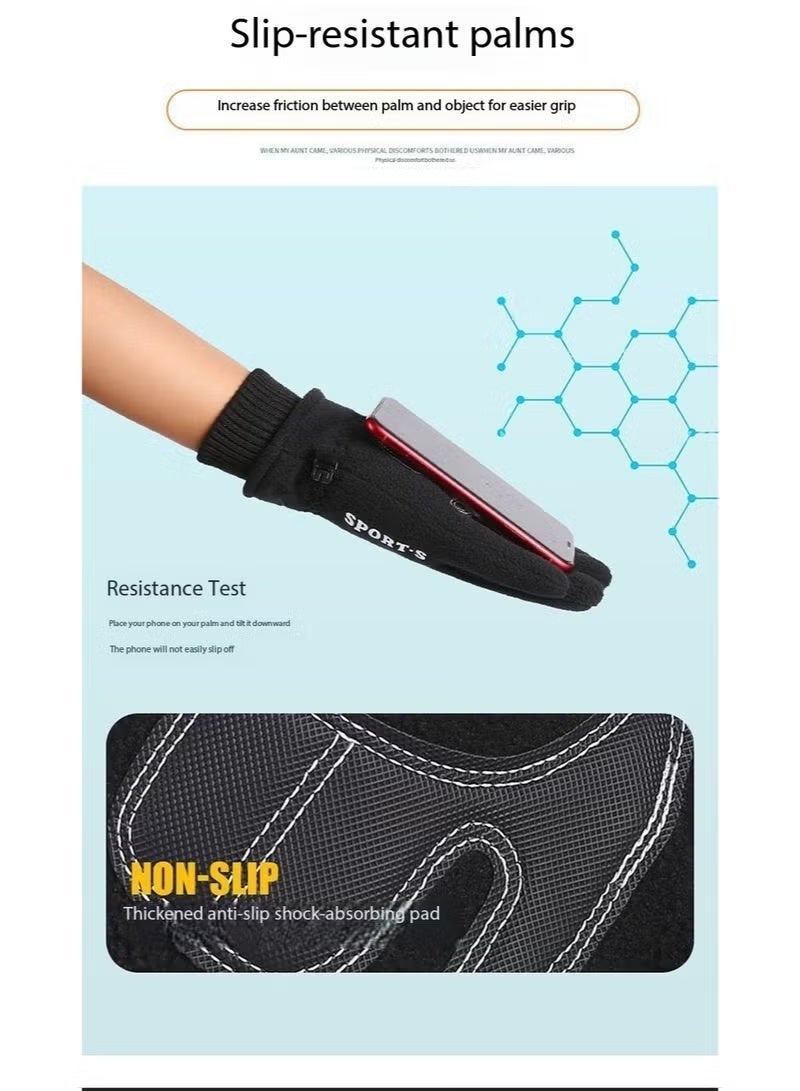 زوج واحد من القفازات الشتوية، قفازات دافئة مزودة بحماية لشاشات اللمس، مناسبة للرياضات الخارجية. مقاومة للماء، دافئة، مقاومة للرياح والبرد، للجنسين. مناسبة أيضاً للعمل، القيادة، ركوب الدراجات، المشي لمسافات طويلة، والأنشطة في الأجواء الباردة. مثالية لركوب الدراجات، الصيد، والجري. - Image 5